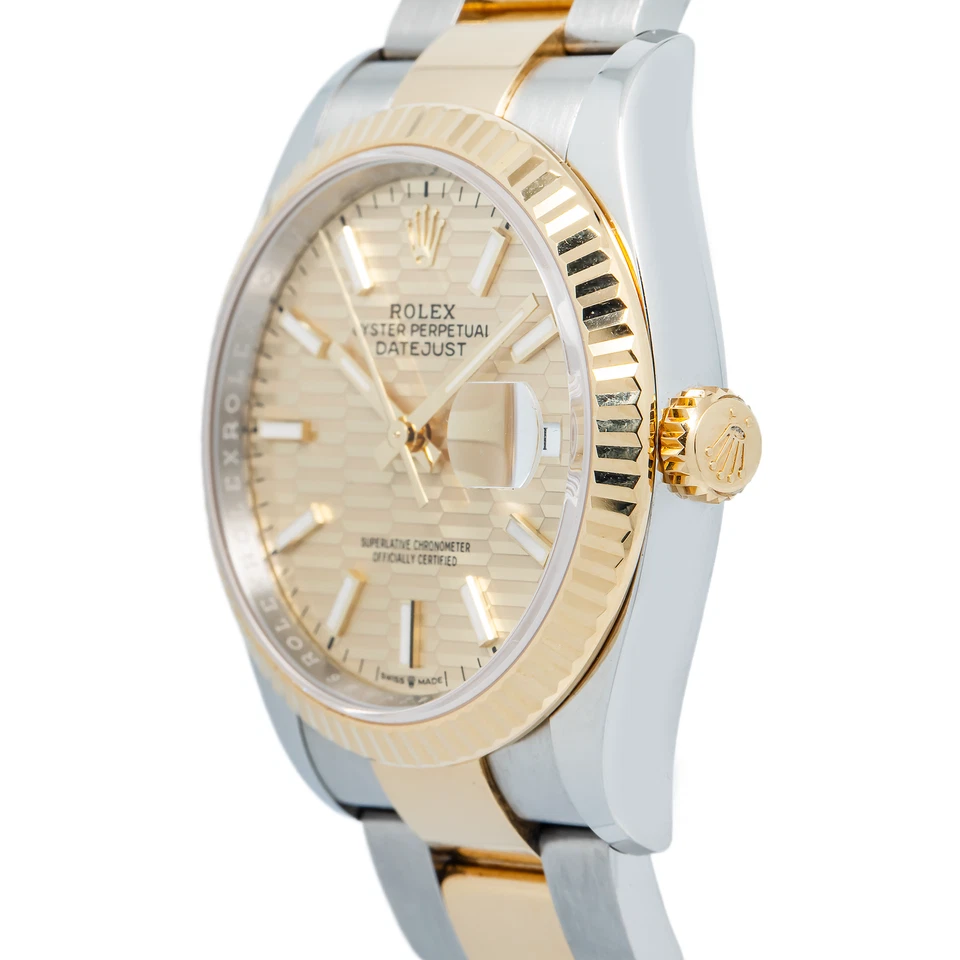 Rolex Datejust 126233 COMO NUEVO 18k YG Dos Tonos Motivo Oyster Reloj Automático 36mm Foto 3 de 4