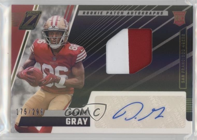 2022 Panini Zenith 175/299 Danny Gray #233 RPA Rookie Patch Auto RC