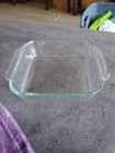 Pyrex # 222 Blue Tint Clear 8x8 Square Glass 2 Qt Baking Dish With Handles USA — photo 2