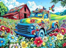 Diamond Art Kits for Adults Beginner- Pickup Truck DIY Modern Diamond Painting K