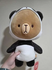 Round 1 Exclusive 14" Milk Mocha Bear In Panda Costume Plush