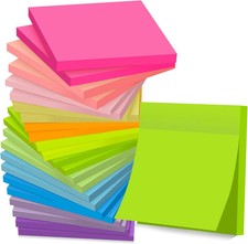  24 Pads Sticky Notes 3X3 in Post, 12 Bright Colors Self-Stick Note Pads It, St