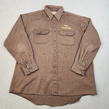 Vintage WearGuard Shirt Mens XL Brown Workwear Rodan Transportation USA Made 90s