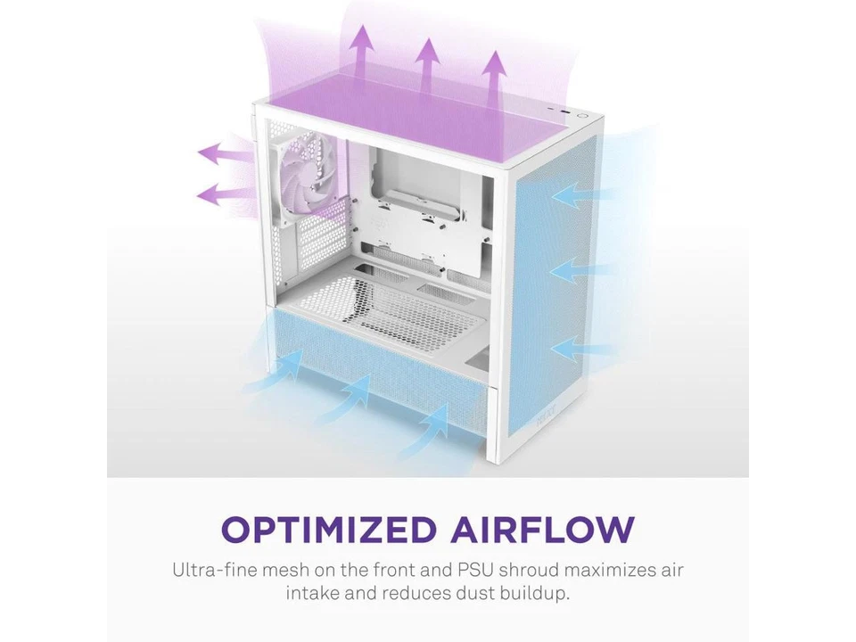 NZXT H3 Flow  Micro-ATX PC Case  Optimized Airflow  Includes 1 x 120mm Rear Fan - Image 3 of 4