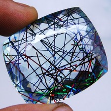 136.90 Carats Certified Rutilated Quartz Cushion Cut Natural Loose Gemstone