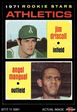 1971 Topps #317 Jim Driscoll / Angel Mangual Athletics RCs RC 7 - NM