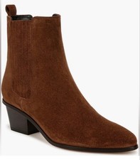 New Veronica Beard Alina Cedar Suede Short Boot 8.5 Brown
