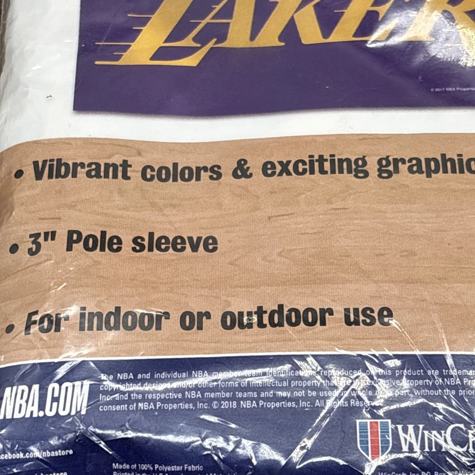 Los Angeles Lakers LOGOTIPO VARIANTE Bandera Vertical 28x40 Licencia NBA Foto 4 de 4