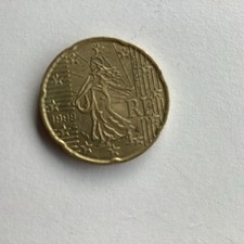 Moneta francese 20 centesimi di euro 1999 da collezione circolata monete rare di Francia