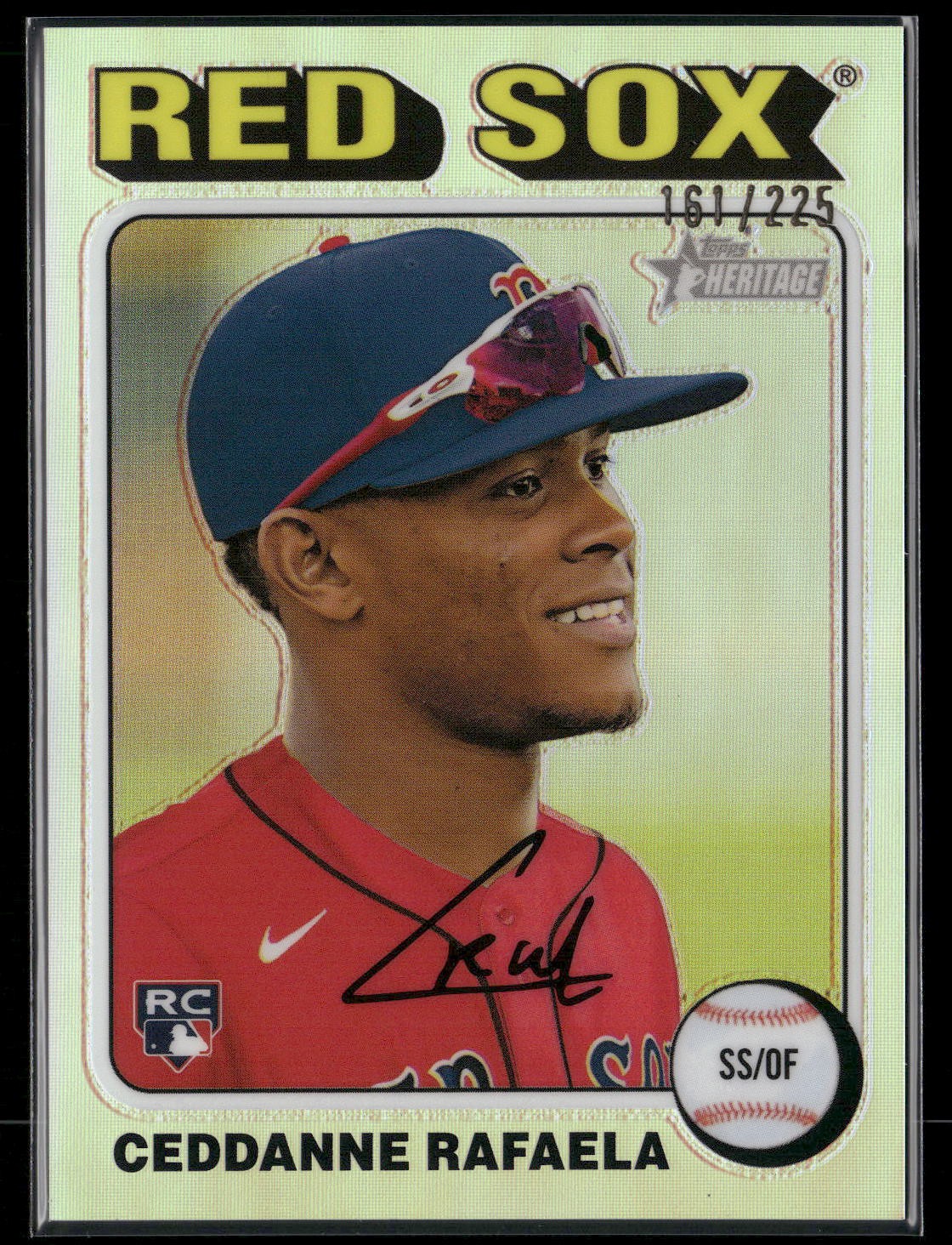 2024 Topps Heritage #420 Ceddanne Rafaela Chrome Silver Refractor #/225