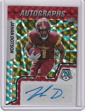 Jahan Dotson 2022 Panini Mosaic Red/Yellow Choice Fusion Prizm Rc Auto