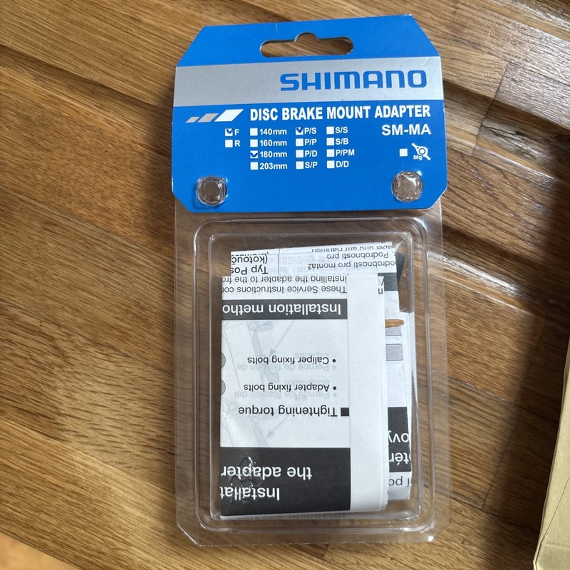 Shimano Disc Brake Adapter, Front, SM-MA-F180P/S, (PM Caliper to IS Fork) 180mm