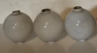 3 ANTIQUE Lightning Rod Ball Milk White Round 4 1/2” Diameter 5 1/4 Tall