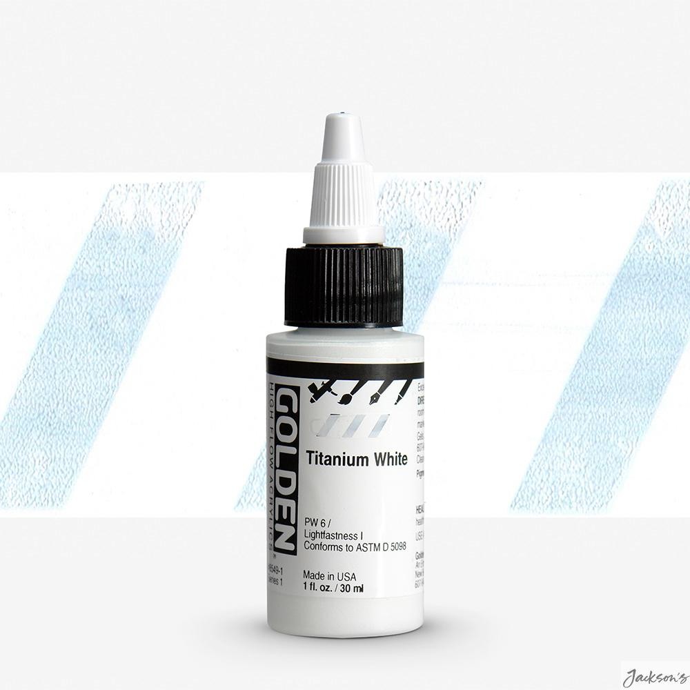 Golden High Flow Acrylic Paint Titanium White 30ml For Airbrush Illustration