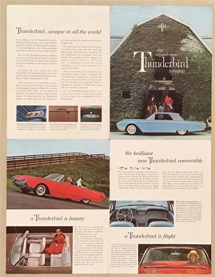 FORD THUNDERBIRD USA Car Sales Brochure For 1961 #FDC 6141 - Image 3 of 3