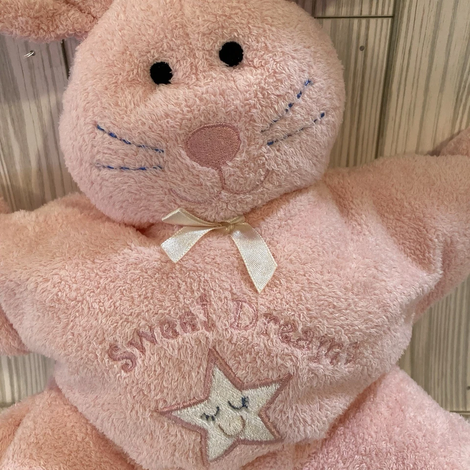 KIDS PREFERRED PINK BUNNY RABBIT SWEET DREAMS PLUSH ANIMAL EMBROIDERED STAR A5 - Image 2 of 4