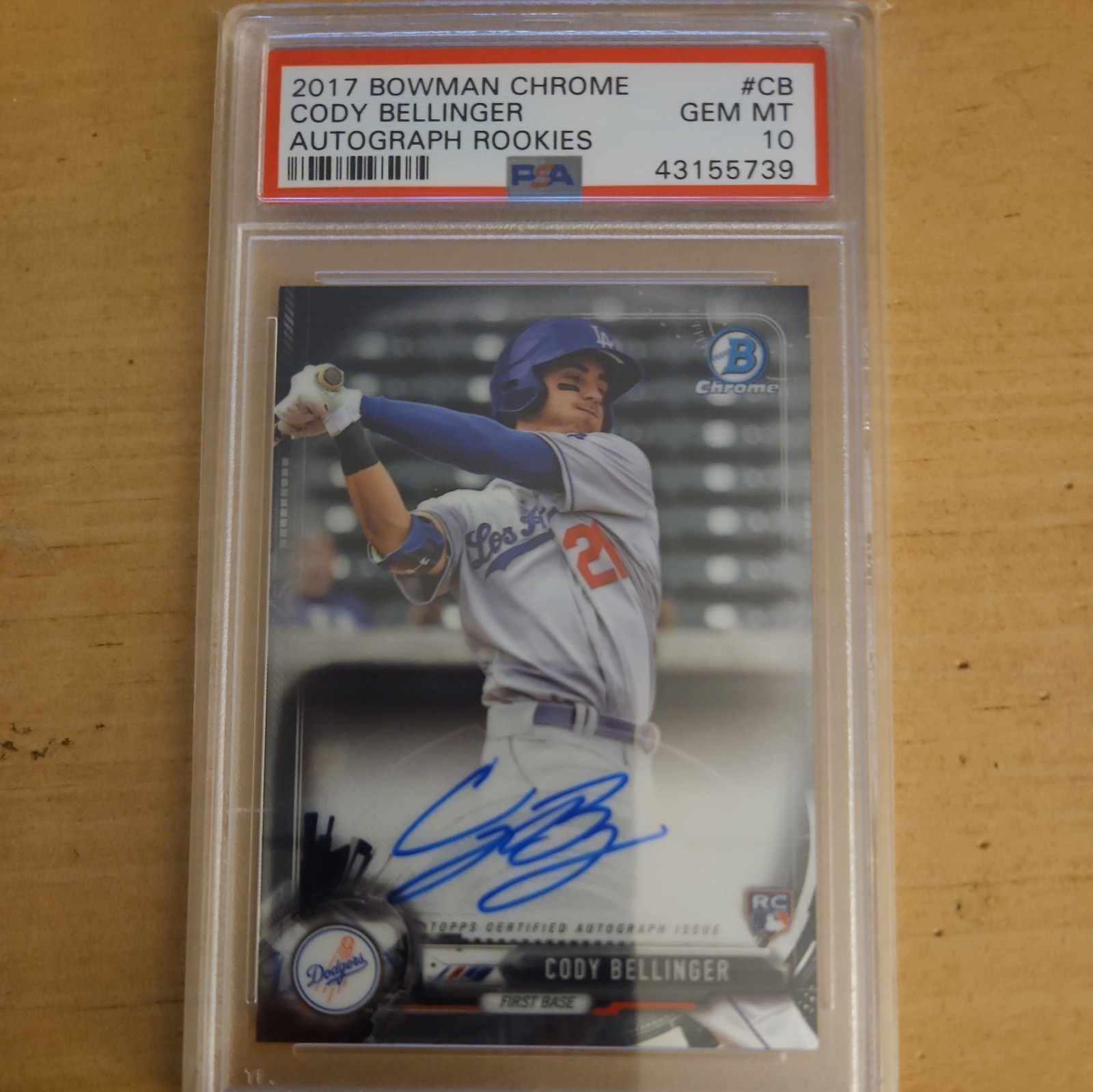 2017 Bowman Chrome #BCARCB Cody Bellinger Rookie Auto PSA 10 (GEM MT)