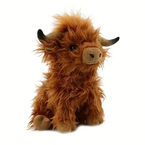10 in Cute Highland Cow Plush Toy Long Hair Stuffed Animal Farm Doll Gift - Zdjęcie 3 z 3
