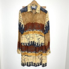 Vintage Banjo Dallas Texas Western Skirt Top Set Womens L XL Midi Earth Tones