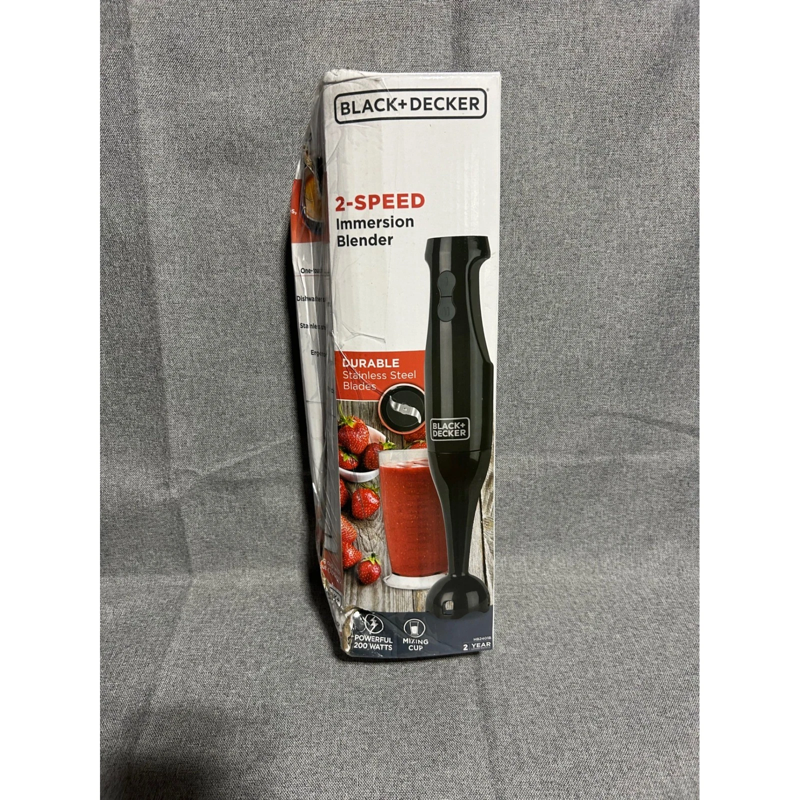 Black+Decker Immersion Blender 2-Speed HB2401B Black 200W with Mixing Cup