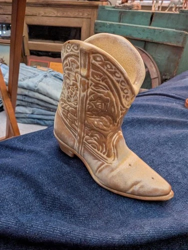 FRANKOMA POTTERY COWBOY BOOT - desert sand