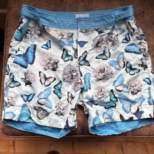 Męskie niebieskie spodenki kąpielowe z motywem motyla THOMAS ROYALL rozmiar M medium