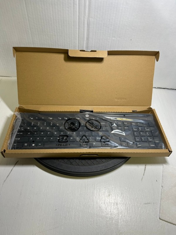HP USB Wired Slim Keyboard and Mouse Bundle Black  - New