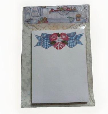 NEW Sealed VINTAGE set of 2 Memo Pads Roses Bows Kitchen Cottage - NRN designs