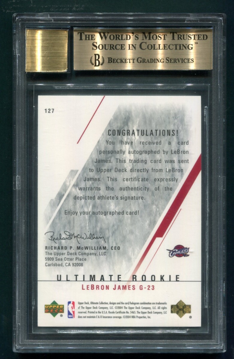 2003 Ultimate Collection Lebron James RC AUTO 127/250 BGS 9.5 GEM
