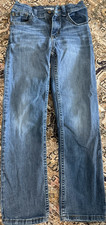 Wrangler Boys Blue Medium Wash Slim Straight Jeans Mid Rise Stretch 5-Pocket