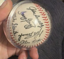 MLB Autographed Baseball Original Mike Statz Otto Nix Paul Monson Tom Kleanic