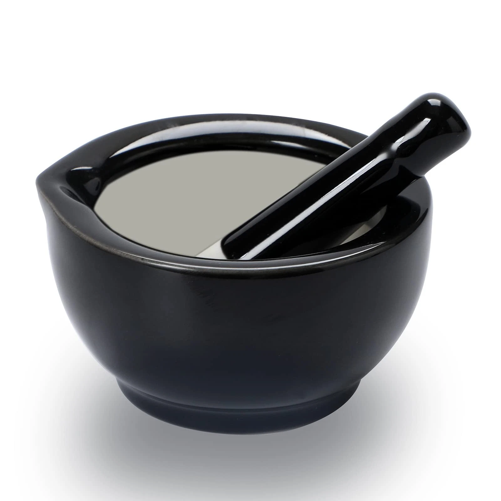 Mortar and Pestle Set, Ceramic Stoneware Spice Herb Grinder Pill Crusher Set ...