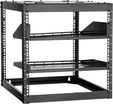 10U Server Rack, Open Frame Network Rack,4-Post Floor Standing or Wall Mounted,