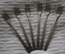 6 x Vintage Studio Bark  20cm  Dessert Forks  - Viners - Great Condition!