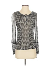 John Robshaw for Lucky Women Gray Long Sleeve Blouse S