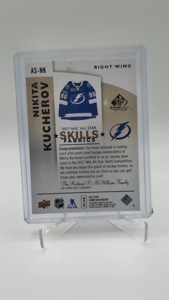 2017-18 SP Game Used Nikita Kucherov Skills Fabrics Patch /35 | All-Star Game Je - Image 2 of 2
