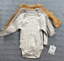 Cloud Island Baby Size 6-9 Months Long Sleeve Wide Ribbed Bodysuit 3pc Set