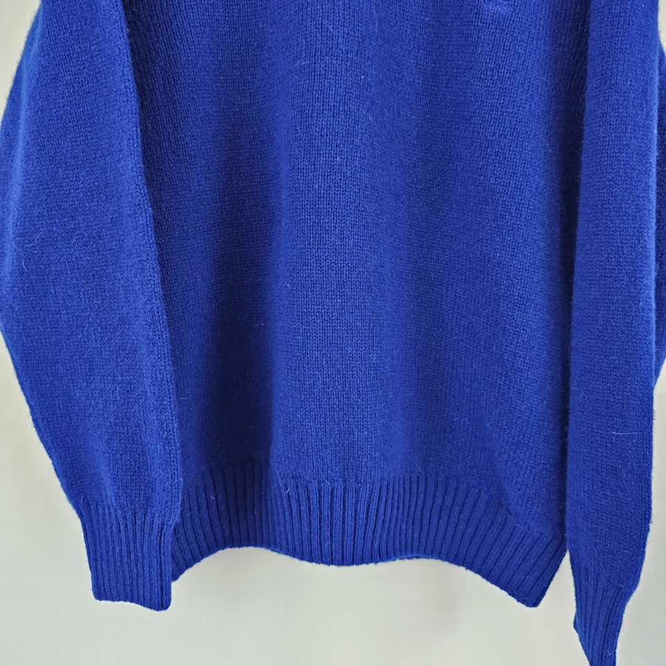 Valentino Jeans Men's 100% Wool Sweater Blue Logo Crewneck Size 50 New NWT - Image 4 of 4