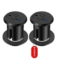 2 Pack Desk Power Grommet Outlet, 2 inch Recessed Power Outlet with 20W USB-C...