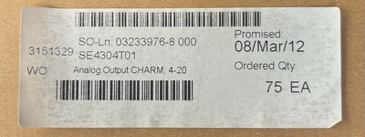 EMERSON Delta V KL3022X1-BA1 AO 4-20 mA HART CHARMS 12P4629 SE4304T01