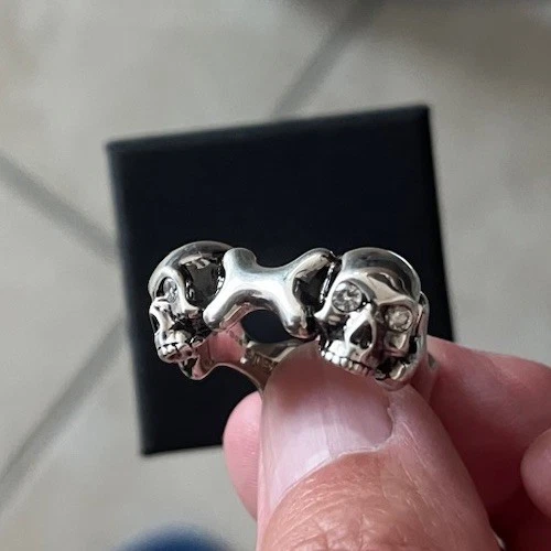 Anel de diamante prata caveira e ossos Stephen Webster tamanho 10 NOVO!!! - Imagem 2 de 4