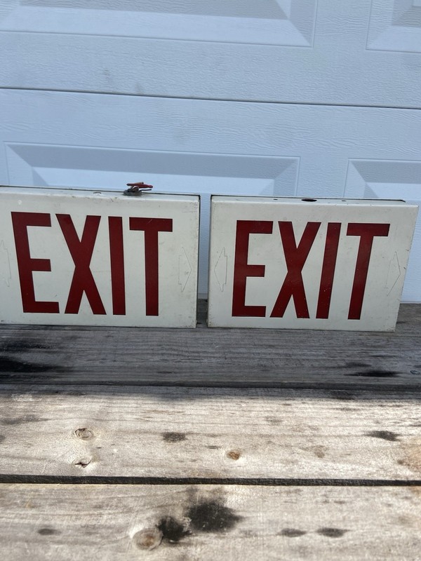 VTG commercial metal stencil EXIT signs HTF!!!