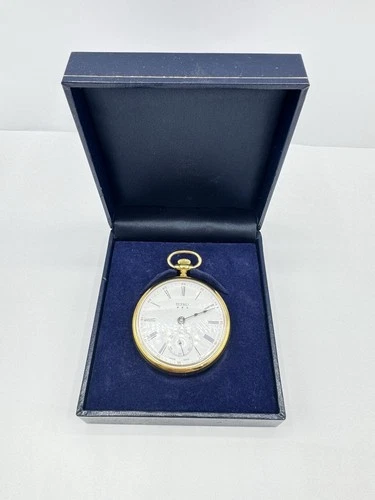 Vintage Antique Bernex Swiss Made Pocket Watch Gold Plated Working Original Box