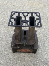 Antique Union Kerosene Sad Iron Heater Stove Double Burner Gardner Mass
