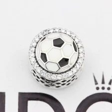 Authentic PANDORA 925 Ale Engravable Soccer Ball Charm 792016CZ_E075