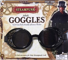 SteamPunk Cosplay Victorian Style Black Industrial Goggles, NEW UNUSED