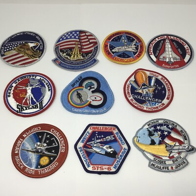 set of 10 Vintage NASA official Emblems Parch  - Missions collection 80's -90s