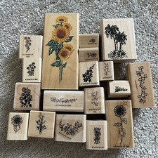 Set of 18 Stampin' Up Floral Rubber Stamp Collection