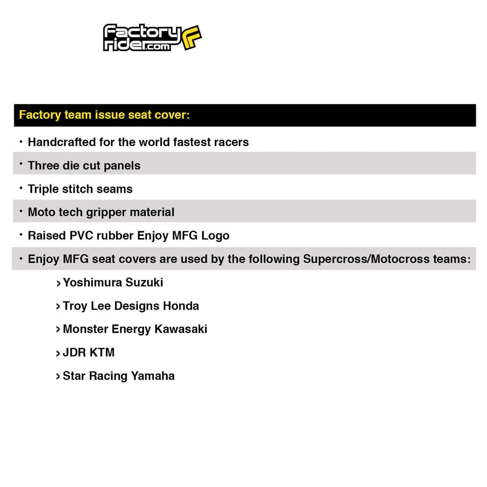 Funda de asiento Honda CRF 450 2002-2004 de Enjoy MFG pinza totalmente negra #58 Foto 3 de 3