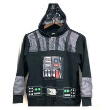 Boys Black Star Wars Darth Vader lightweight hooded zip front jacket Large Flaw
